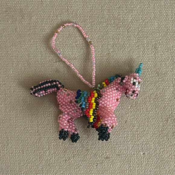 Colourful Beaded Unicorn Ornament - Picture 1 of 3